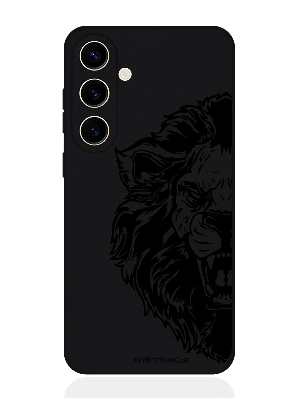 Чехол для смартфона Samsung S24 черный силиконовый Король Лев