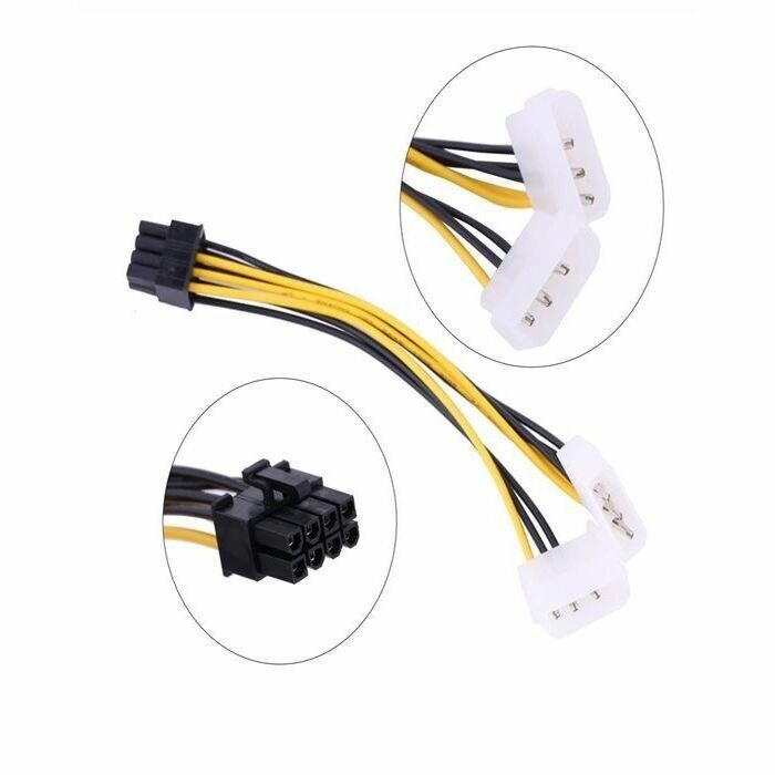 Кабель / переходник питания видеокарты 2 Molex -> 1 PCIe 8pin (майнинг) — фото 1