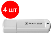 Комплект 4 штук, Флеш-память Transcend JetFlash 370, 32Gb, USB 2.0, бел, TS32GJF370