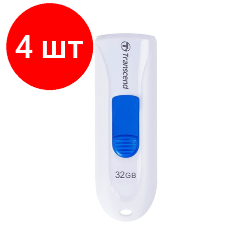 Комплект 4 штук, Флеш-память Transcend JetFlash 790, 32Gb, USB 3.1 G1, б/син, TS32GJF790W флеш память jetflash 780 32gb usb3 1 g1