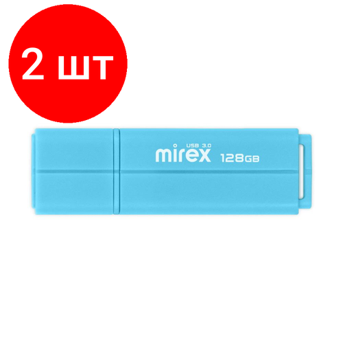 Комплект 2 штук, Флеш-память Mirex USB 3.0 LINE BLUE 128Gb (13600-FM3LB128 )