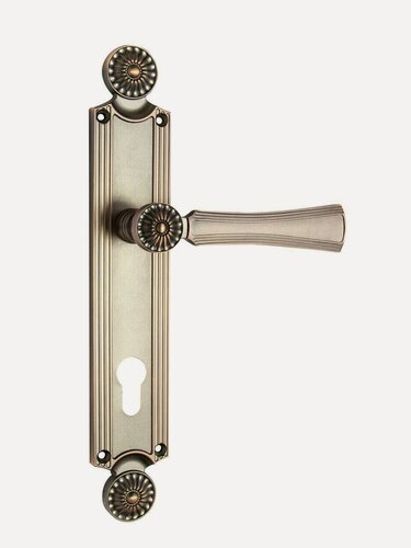 Изображение товара Дверные ручки на планке (2 шт) Valey Modena MAC античная медь (межосевое 85 мм)