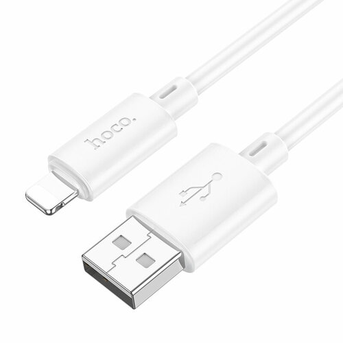 USB кабель HOCO X88 Gratified lightning 8-pin, 2.4А, 1м, PVC (белый) кабель usb 8 pin hoco x88 gratified 1 0м 2 4a