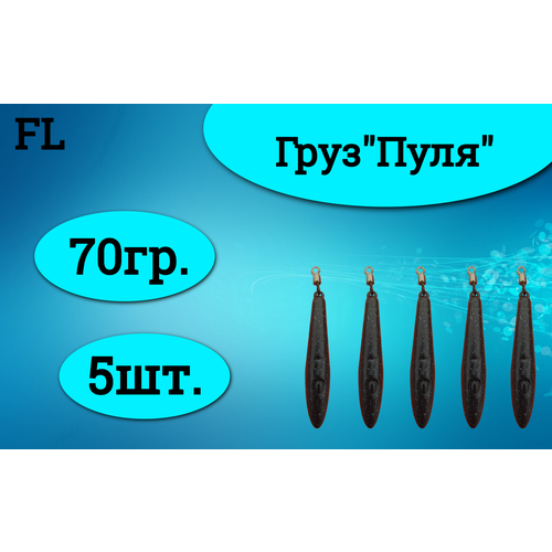 Набор грузил (пуля) 70 грамм (5штук)