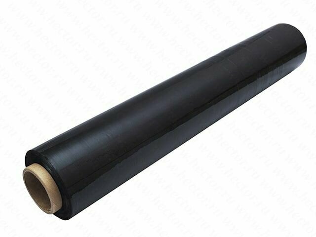1шт Стрейч-пленка 500мм * 23мкм * 2.2кг черная 187 м(вторичная высший сорт)