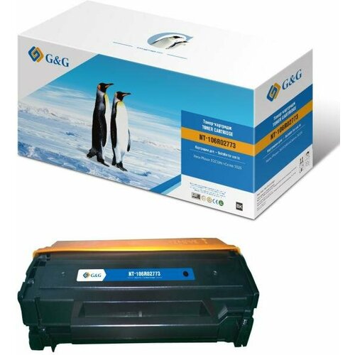 Toner cartridge G&G for Xerox Phaser 3020 WC 3025 (1,5K стр.), black 5k 106r02304 toner reset chip for xerox phaser 3320 south america eastern europe laser printer copier cartridge