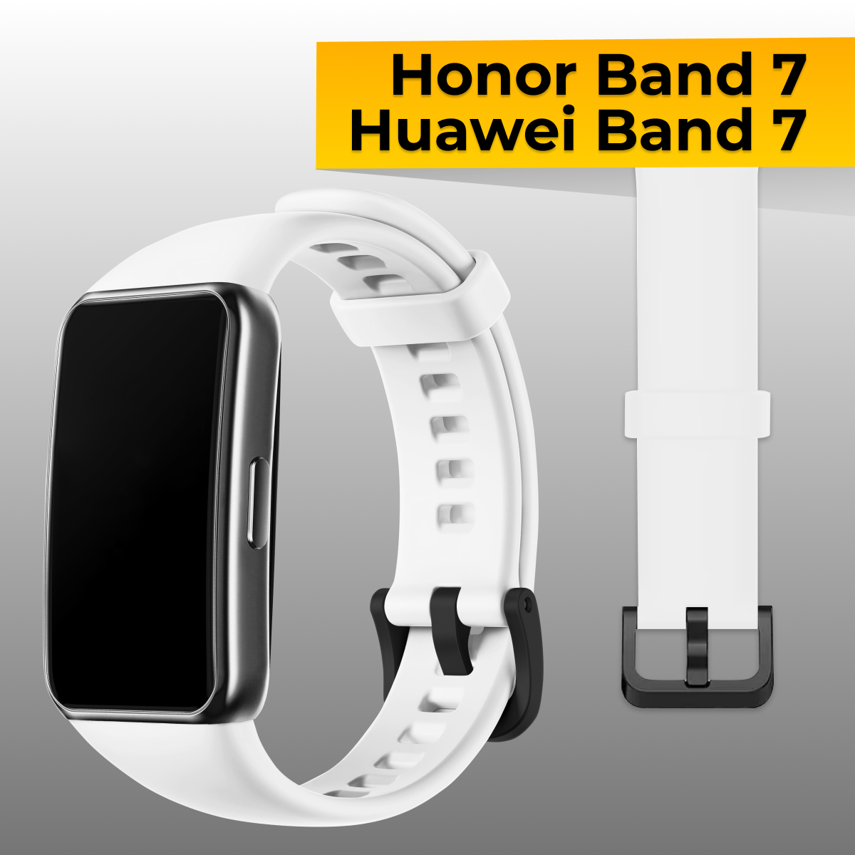 фото Силиконовый ремешок с застежкой для Honor Band 7 и Huawei Band 7 / Спортивный сменный браслет на часы Хонор Бэнд 7 и Хуавей Бэнд 7 / Бирюзовый