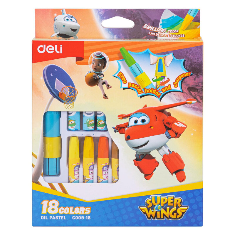 Пастель масляная Deli Super Wings набор 18 цветов EC009-18