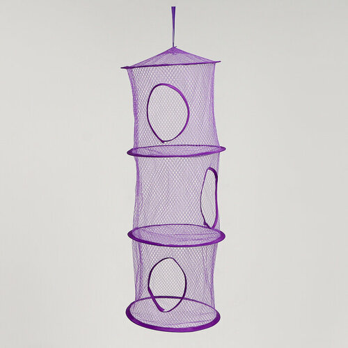 Корзина подвесная для игрушек 3 секции микс 27х27х69 см 774₽