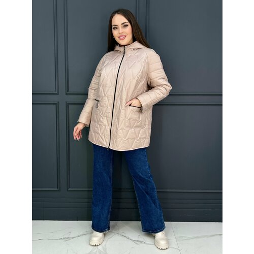 фото Куртка karmelstyle, размер 66, бежевый