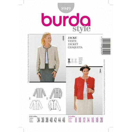 Выкройка Burda 8949-Жакет выкройка burda 8949 жакет