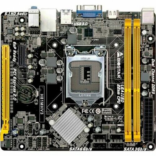 Материнская плата BIOSTAR H81MHV3 20 LGA1150 1017500₽
