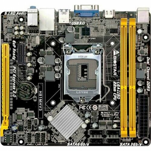 Материнская плата BIOSTAR H81MHV3 2.0 (LGA1150) материнская плата biostar h81mhv3 3 0