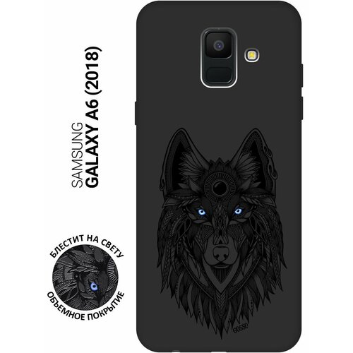Матовый Soft Touch силиконовый чехол на Samsung Galaxy A6 (2018), Самсунг А6 2018 с 3D принтом Grand Wolf черный матовый soft touch силиконовый чехол на samsung galaxy a6 2018 самсунг а6 плюс 2018 с 3d принтом grand wolf черный