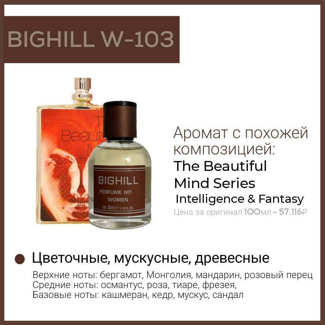 Премиальный селективный парфюм Bighill W-103 (Intelligence & Fantasy The Beautiful Mind Series)