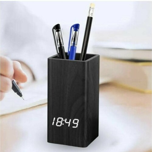 Настольные электронные часы органайзер будильник календарь термометр темно-коричневые 2520₽