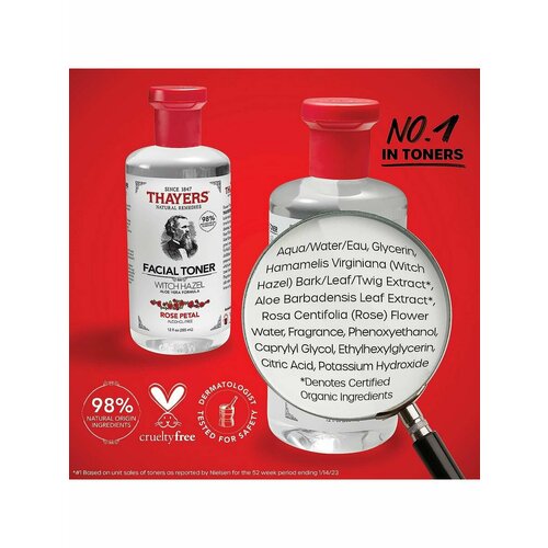 Тоники Thayers, Тонер для лица - гамамелис, алоэ вера - 355 мл