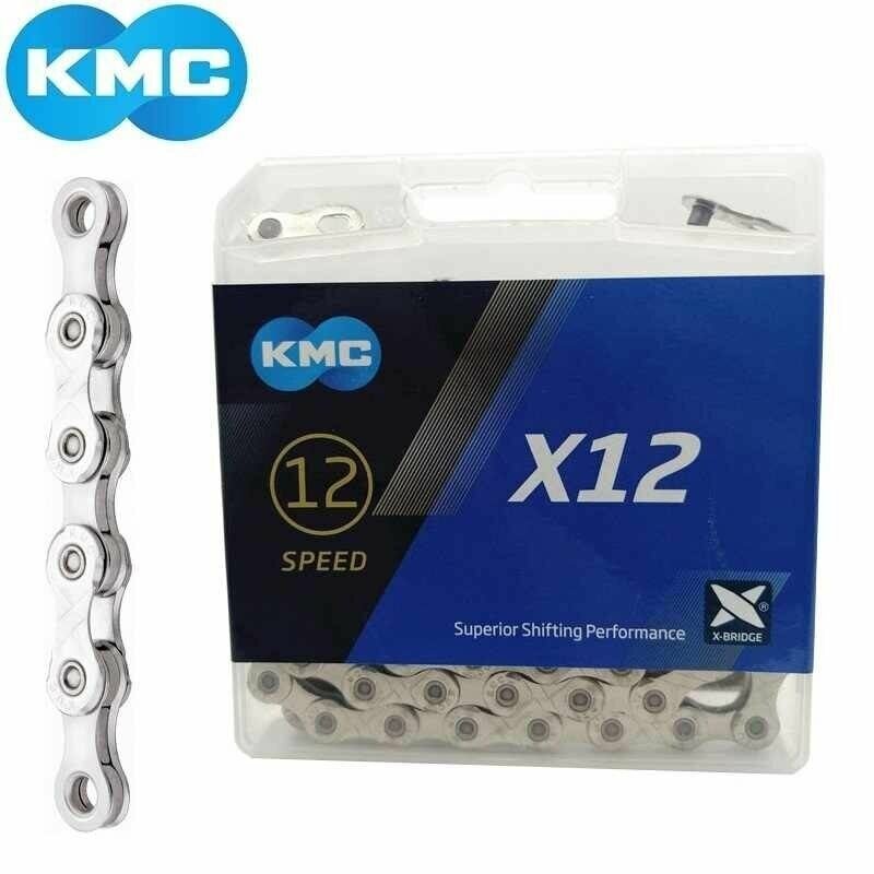 Цепь KMC, (X-12) 12 скор, (126 звеньев) 1/2'x 11/128', с замком, инд. упаковка.