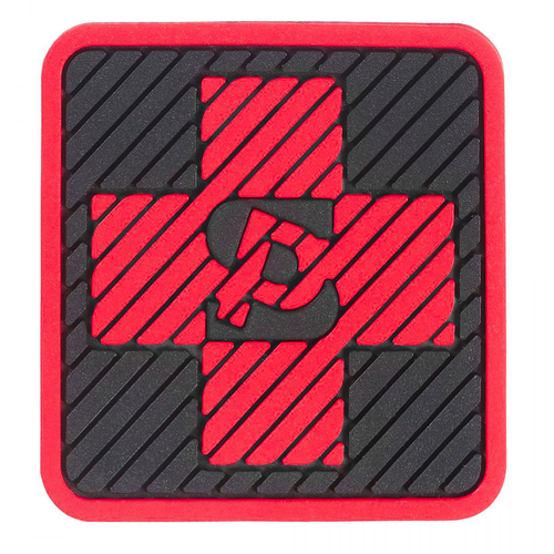 Патч шеврон для одежды на липучке Медицинский крест ПВХ красный [ / ] патч тактический медицинский красный крест