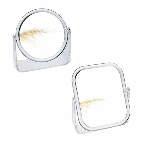 ЮНИLOOK Зеркало настольное пластик стекло 15x18d14см 2 дизайна 6 штук 2396₽