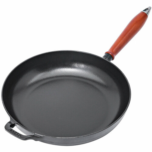 Чугунная эмалированная сковорода с деревянной ручкой Vintage, 28 см, черный, серия Сковороды, Staub, 12302823