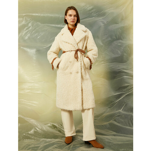 Пальто KOTON, размер 36, бежевый анорак koton размер 36 бежевый
