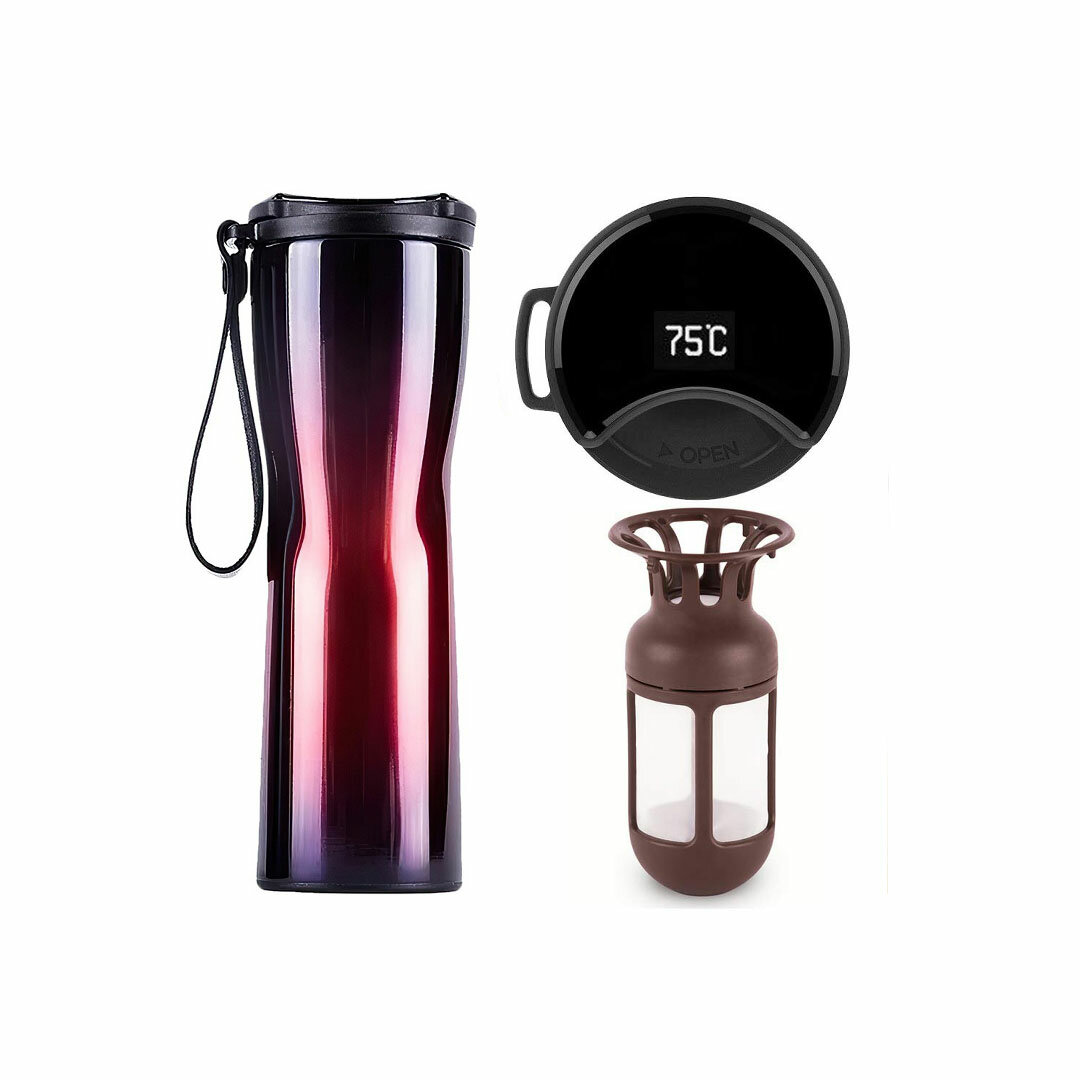 Термокружка Kiss Kiss Fish Moka Smart Cup Oled 430ml (Purple)