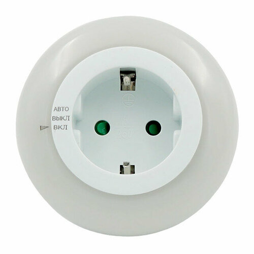 Светильник ночник светодиодный сетевой фотон 1вт led с розеткой белый 2291₽