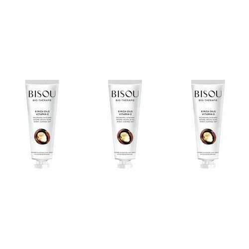 Bisou Крем для рук 8 Rich Oils & Vitamin E Интенсивное питание 60 мл, 3 шт