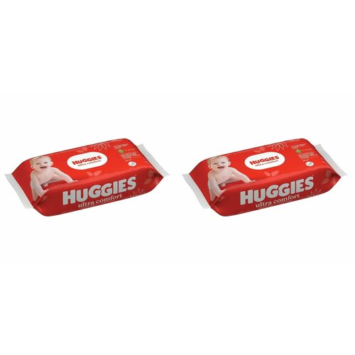 Huggies Влажные салфетки Ultra Comfort Нэчурал алоэ, 56шт/уп,2 уп