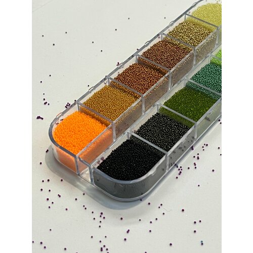 Микробисер ассорти 12 цветов по 5гр Набор 3 450₽