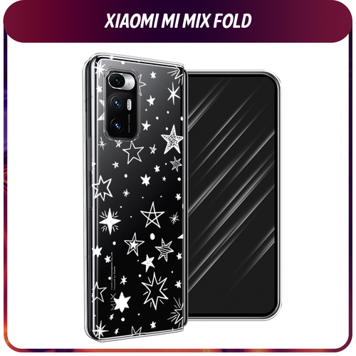 Силиконовый чехол на Xiaomi Mi Mix Fold / Сяоми Ми Микс Фолд Звездочки графика белая, прозрачный силиконовый чехол на xiaomi mi mix fold сяоми ми микс фолд котенок в желтой шапке