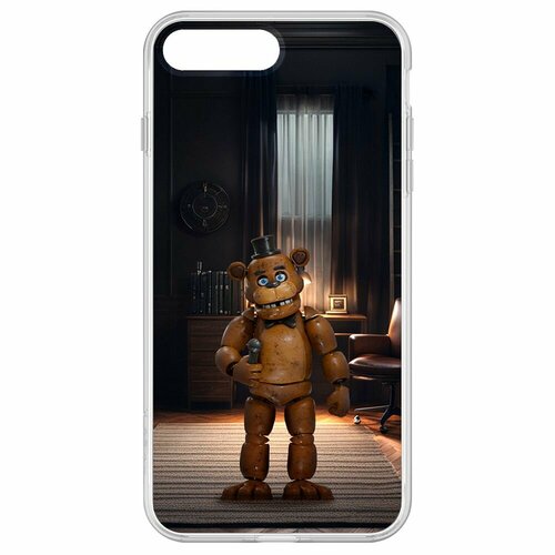 Чехол-накладка Krutoff Clear Case фнаф - Медведь Фредди для iPhone 8 Plus чехол накладка krutoff soft case фнаф fnaf кошмарный фредди для iphone 7 plus 8 plus черный