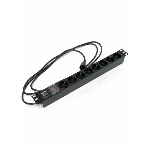 Блок распределения питания Hyperline SHE19-8SH-S-2.5IEC черный