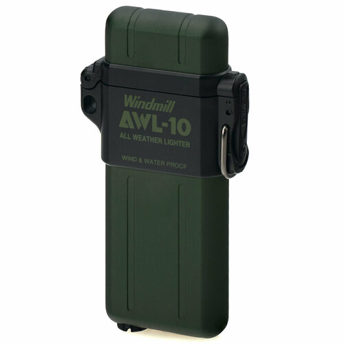 Зажигалка газовая турбо WINDMILL AWL-10 Military Green, WM 307-0045