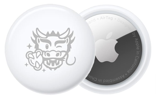 Трекер Apple AirTag Dragon для модели iPhone и iPod touch с iOS 14.5 или новее; модели iPad с iPadOS 14.5 или новее, 1 шт, белый/серебристый