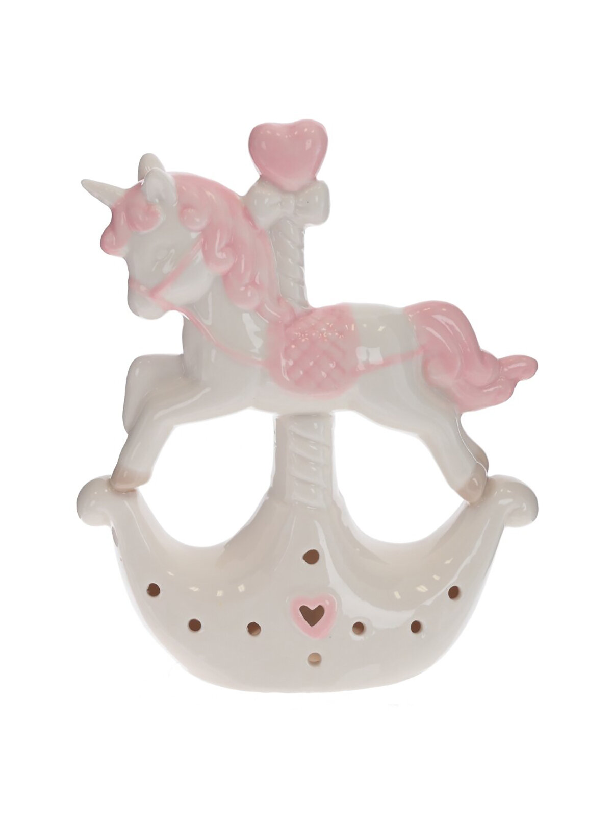 фото Фигурка декоративная с подсветкой Remecoclub Единорог, фарфоровая, 14,5x12x5 см