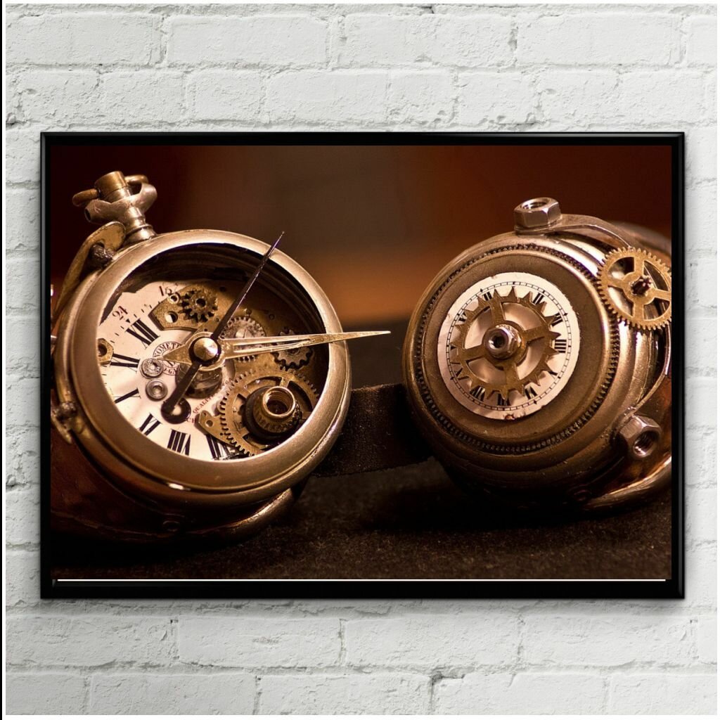 Постер "Разобранные механические часы" для интерьера А3