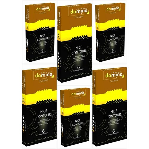 Domino Презервативы Classic Nice Contour, 6 упаковок по 6 штук