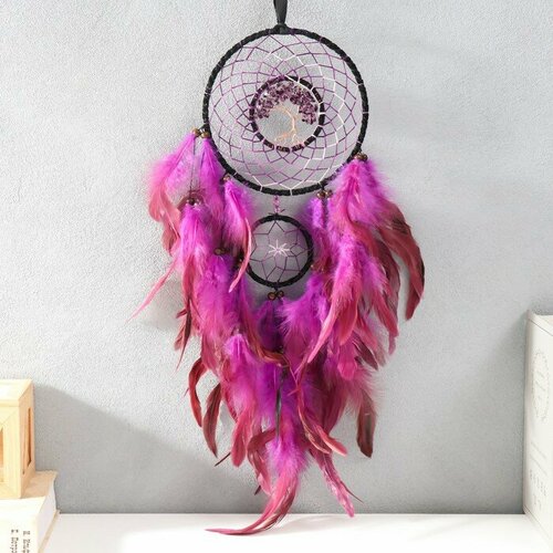 Ловец снов 2 кольца Дерево жизни фиолетовый d7 b и 16 см 16х60 см 1406₽