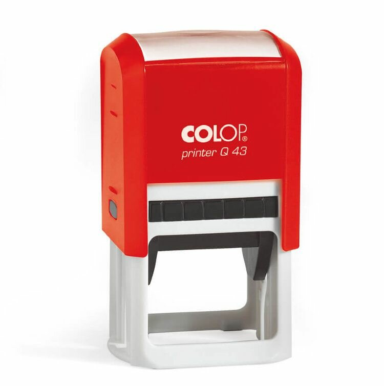 Colop Printer Q43 Автоматическая оснастка для печати/штампа с защитной крышечкой (диаметр печати 43 мм./штамп 43 х 43 мм.), Красный