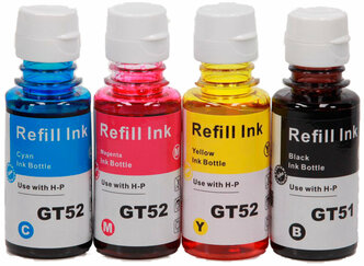 Чернила HP GT51/GT52 краска для принтера НР комплект 4*100ml INKO