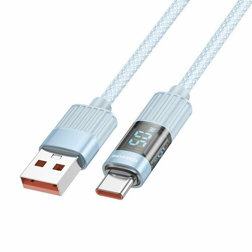 Кабель USB - Type-C, 1.2м, 20W 5А с цифровым дисплеем мощности зарядки, Borofone BU46