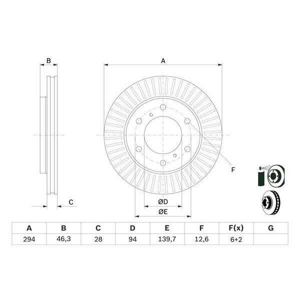 Тормозной диск Bosch - фото №4