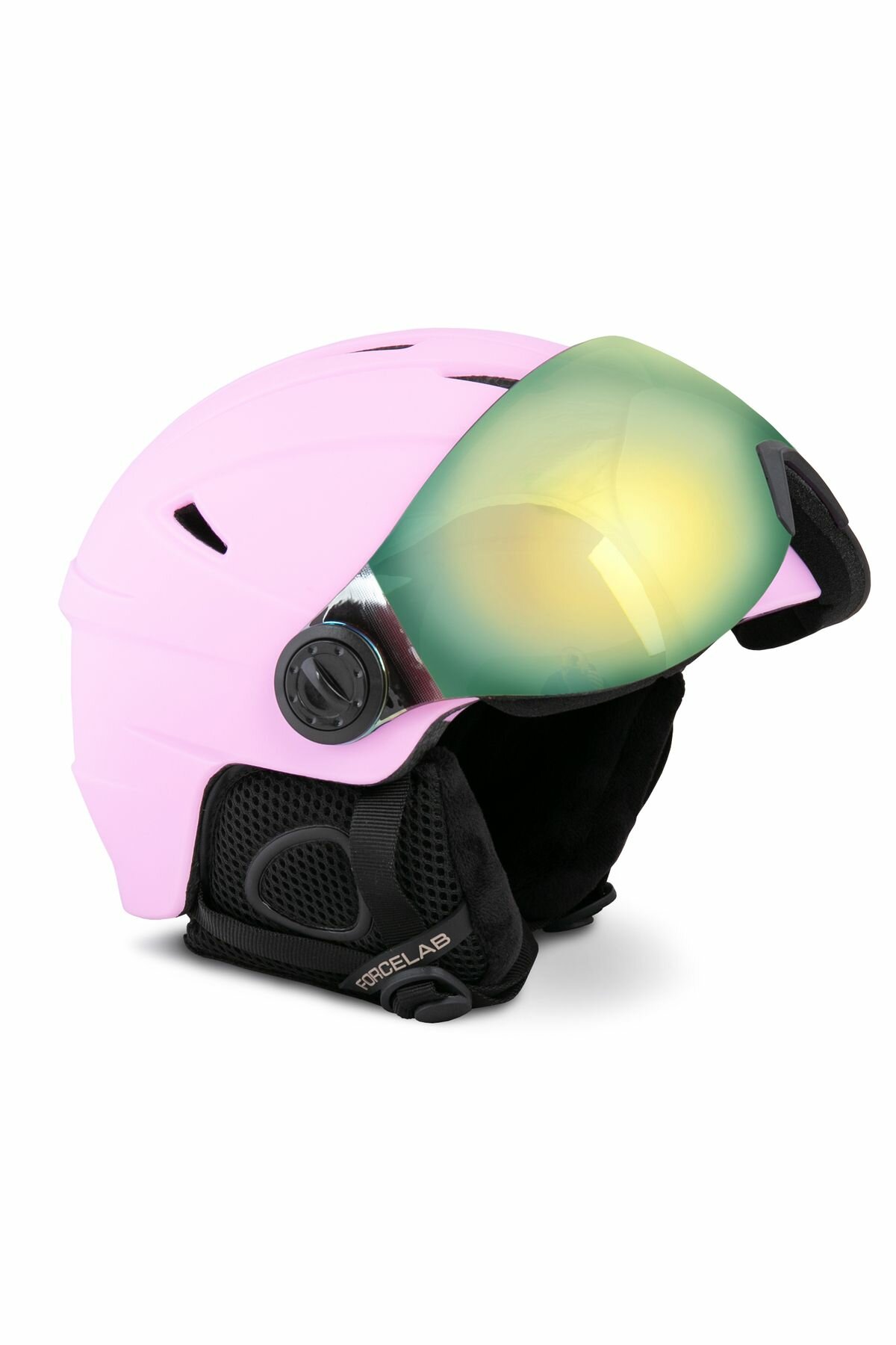 Шлем защитный горнолыжный с визором FORCELAB, розовый, 58