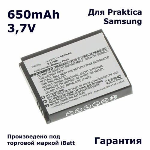 Аккумуляторная батарея iBatt iB-A1-F261 650mAh для камер SLB-0937 аккумуляторная батарея для фотоаппарата samsung slb 0937