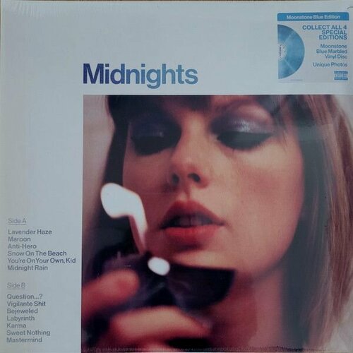 Виниловая пластинка Taylor Swift. Midnights (LP, Special Edition, Moonstone Blue Marbled Vinyl) taylor swift midnights lp moonstone blue виниловая пластинка