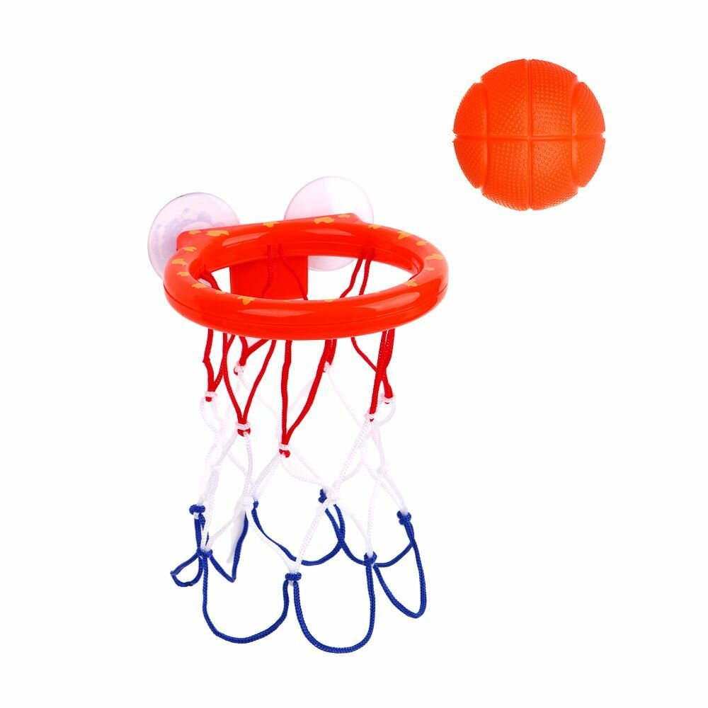 Набор для мини-баскетбола на присосках (корзина d14 см -1 штука; мяч 5.5 см-3 штуки), пластик
