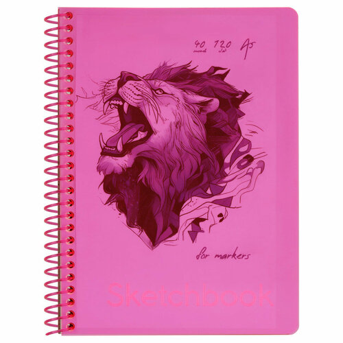 фото Скетчбук 40л, а5 bg "neon. pink", на гребне, маркерная бумага 120г/м2