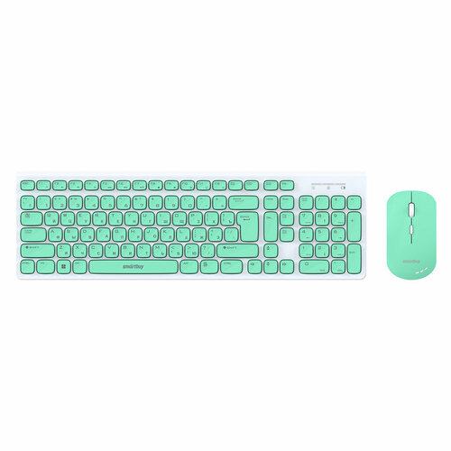 Комплект клавиатурамышь мультимедийный Smartbuy ONE 250288AG SBC-250288AG-WG бело-зеленый 1397₽